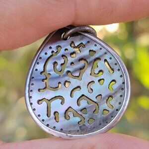 SILPADA carved mother of pearl 925 sterling silver necklace pendant